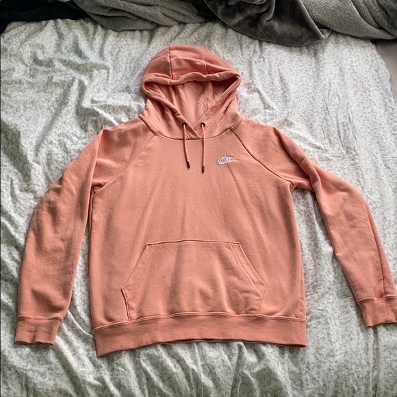 salmon pink nike hoodie